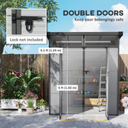 Light Grey 6 x 6ft Garden Storage Shed Plastic Outdoor Tool Shed With Windows by Outsunny