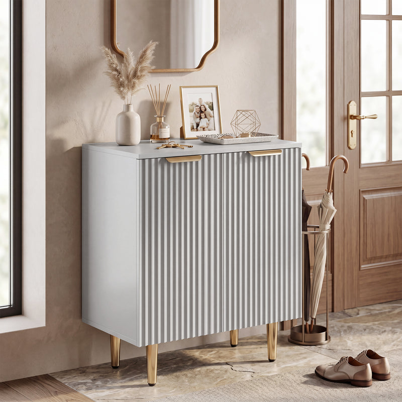 Compact Sideboard with Adjustable Shelves for Hallway or Living Room Storage Grey