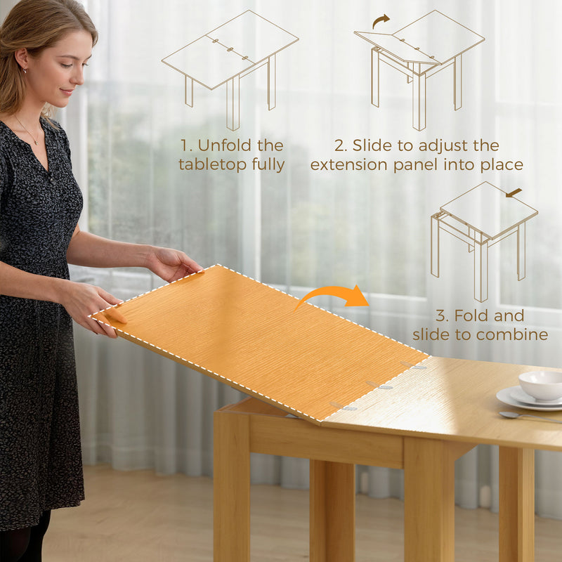 Compact Dining Table for Two Ideal for Small Kitchens or Flats White Wood Effect
