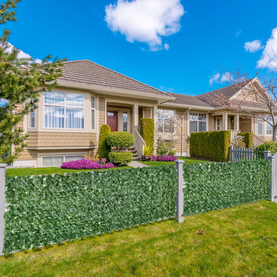 Dark Green 2 Piece Artificial Leaf Privacy Fence Screen For Garden Or Balcony 3M x 1M
