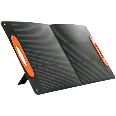 100W Foldable Solar Panel Charger with USB Fast Charging for Camping and Hiking Black AOSOM