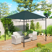 3 x 3 m Garden Gazebo Canopy Top Cover with Drain Holes for Outdoor Use Grey AOSOM
