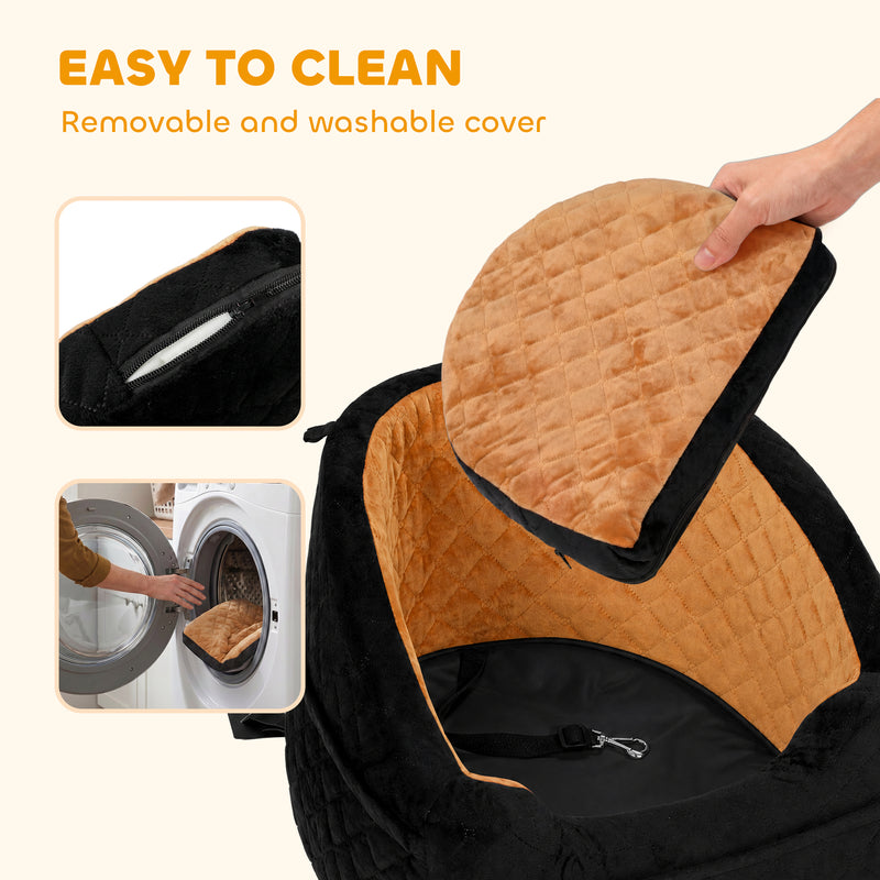 Pet Car Seat for Small Dogs and Cats Keeps Pets Secure and Car Seats Clean Brown Black