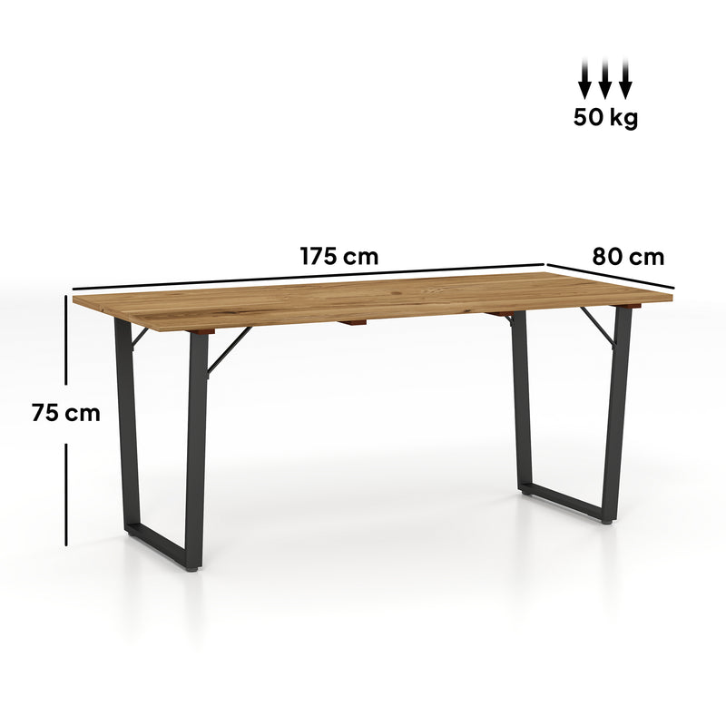 Large Rectangular Garden Table for 6 with Parasol Hole Weather Resistant Wood
