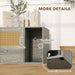 Grey Boho Style Cat Litter Box Enclosure with Rattan Door Scratching Mat and Toy Ball by PawHut