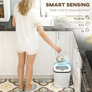 15L Touchless Sensor Bin With Automatic Lid Easy Clean For Kitchen Or Bathroom White AOSOM
