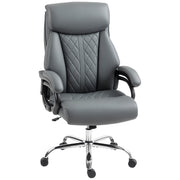 Ergonomic High Back Faux Leather Office Chair With Extra Padding For Comfort Charcoal Grey