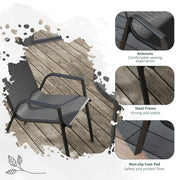 Grey Set of 4 Stackable Rattan Garden Chairs for Easy Storage