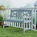 Grey 2 Seater Wooden Garden Bench Outdoor Patio Loveseat for Porch by Outsunny