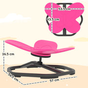 Kids Butterfly Swivel Chair for Spinning Balance and Coordination Training Pink AOSOM