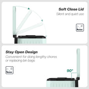 40L Double Compartment Indoor Recycling Bin with Soft Close Lid and Pedal in Green