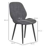 Set of 2 Velvet Dining Chairs with Sturdy Metal Legs for Dining or Living Room Grey