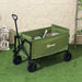 120L Green Folding Garden Trolley Cart With Wheels and Adjustable Handle by Outsunny