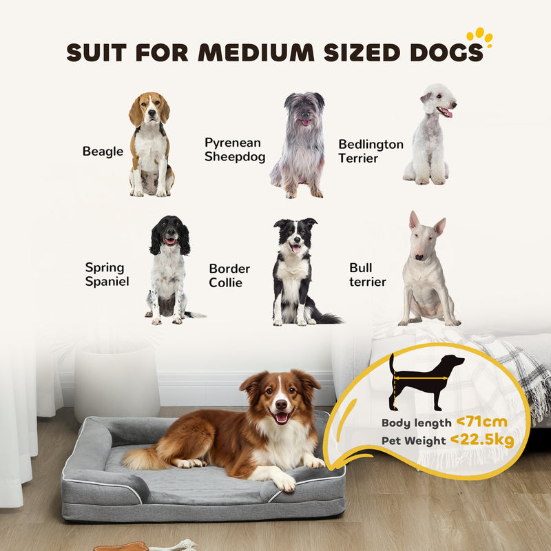 Washable Dog Sofa Bed With Removable Cover And Non Slip Base For Small Pets Grey