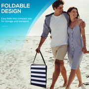 Folding Beach Loungers with Adjustable Backrest and Carry Bag for Outdoor Comfort Blue Outsunny