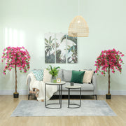 Set of 2 Artificial Murraya Plants 120cm with Purple and Red Flowers for Indoor Decor by HOMCOM