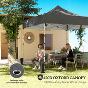 UPF50+ Pop Up Gazebo 3 x 3 m with Removable Sidewalls for Outdoor Parties and Events Outsunny