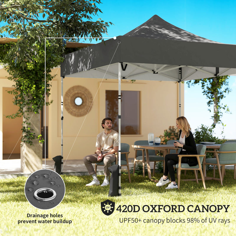 UPF50+ Pop Up Gazebo 3 x 3 m with Removable Sidewalls for Outdoor Parties and Events Outsunny