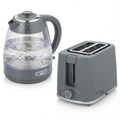 Kettle and Toaster Set 17L Fast Boil Kettle and 2 Slice Toaster with Browning Control Grey AOSOM