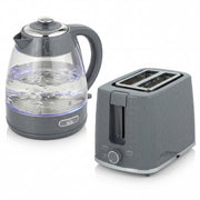 Kettle and Toaster Set 17L Fast Boil Kettle and 2 Slice Toaster with Browning Control Grey AOSOM