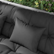 Charcoal Grey Garden Chair Cushion Set with Pillows and Ties (Cushions Only)