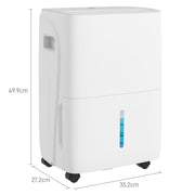 30L Dehumidifier With 24H Timer and Digital Display For Damp Home and Laundry, White