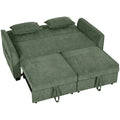 Sofa Bed for Small Spaces with Dual Pull Out Beds and Storage Pockets Dark Green