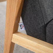 Set of 2 Upholstered Armchairs with Wooden Legs for Lounge Bedroom or Office Dark Grey