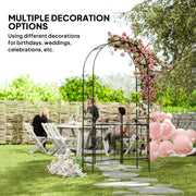 Garden Arch Trellis with Double Gate for Climbing Plants and Privacy Black Outsunny