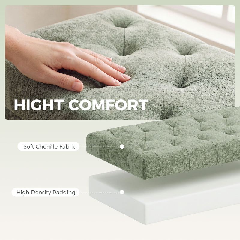 Storage Ottoman with Hidden Compartment and Padded Seat for Living Room or Bedroom