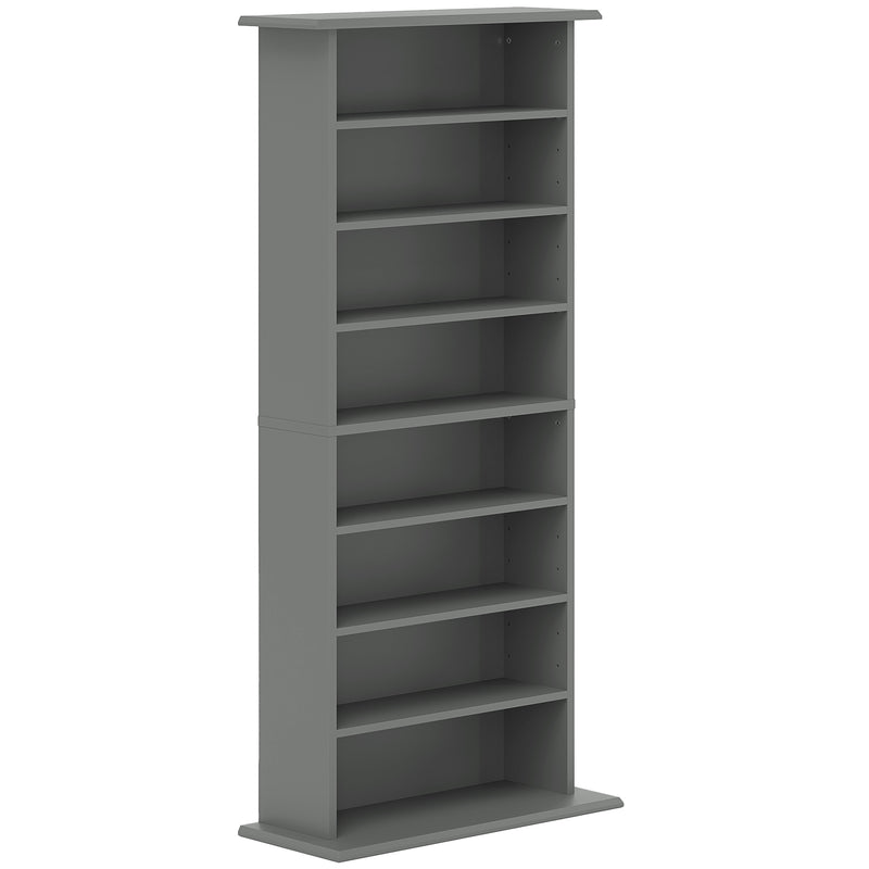 CD and DVD Storage Rack with Adjustable Shelves for Compact Home Organisation Grey