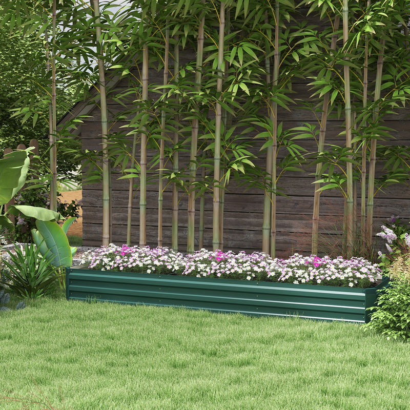 Galvanised Steel Raised Garden Bed 60 x 240cm With Open Bottom For Easy Drainage AOSOM