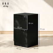 2 Drawer Lockable Filing Cabinet With Adjustable File Rails For Home Office Use Black