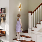 Gold LED Spiral Wall Lights 2 Pack Adjustable Colour Temperature for Modern Interiors