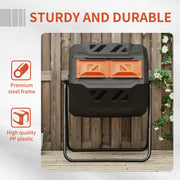 160L Dual Chamber Rotating Garden Composter in Orange by Outsunny