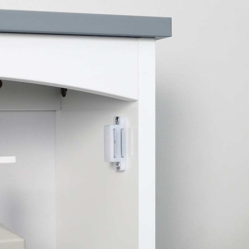 Light Grey Wall Mounted Bathroom Cabinet With Arched Door and Adjustable Shelf by kleankin