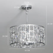 72 Inch Crystal Glass Chandelier Ceiling Light for Living Room or Hallway Silver Tone