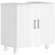Under Sink Bathroom Cabinet for Pedestal or Freestanding Basins with Storage, White