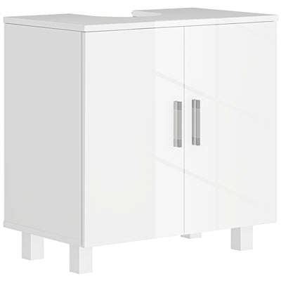 Under Sink Bathroom Cabinet for Pedestal or Freestanding Basins with Storage, White