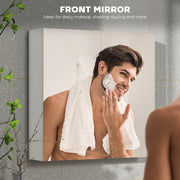 Wall Mounted Bathroom Mirror Cabinet With Double Doors And Shelves Waterproof White