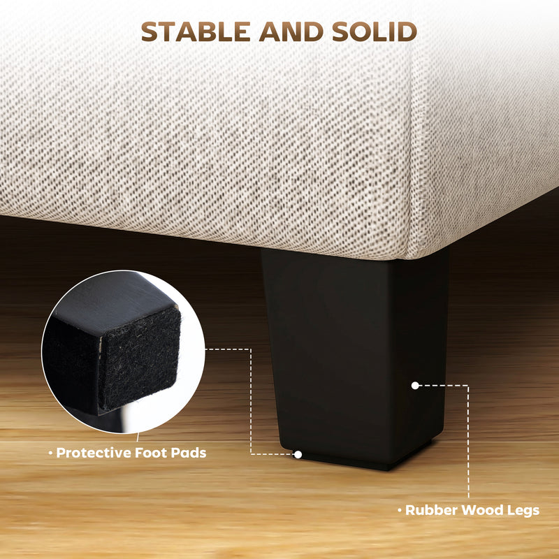 Storage Footstool with Side Pocket for Small Spaces and Extra Comfort