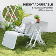 Minimal Folding Outdoor Table Grey and White Lightweight Portable by Outsunny