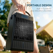 Portable Air Conditioner and Fan with Humidifier and LED Light for Bedrooms or Offices Black AOSOM