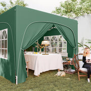 Dark Green 3x3 Pop Up Gazebo Shelter With Sides UPF50+ by Outsunny