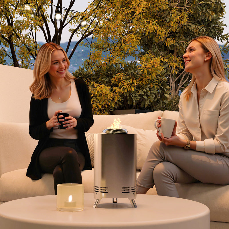 Smokeless Stainless Steel Fire Pit 16x16 cm Portable Wood Burning with Poker by Outsunny