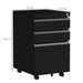 3 Drawer Steel Filing Cabinet With Lock For A4 Legal And Letter Files On Wheels, Black