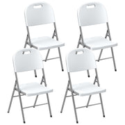 Set of Four Foldable Outdoor Chairs in White Lightweight and Compact by Outsunny
