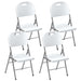 Set of Four Foldable Outdoor Chairs in White Lightweight and Compact by Outsunny