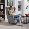 Dark Grey Velvet Accent Chair with High Back and Cushion for Living Room or Bedroom