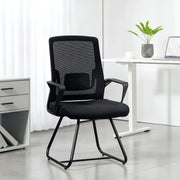 Ergonomic Office Chair with Lumbar Support and Breathable Mesh Back Black AOSOM